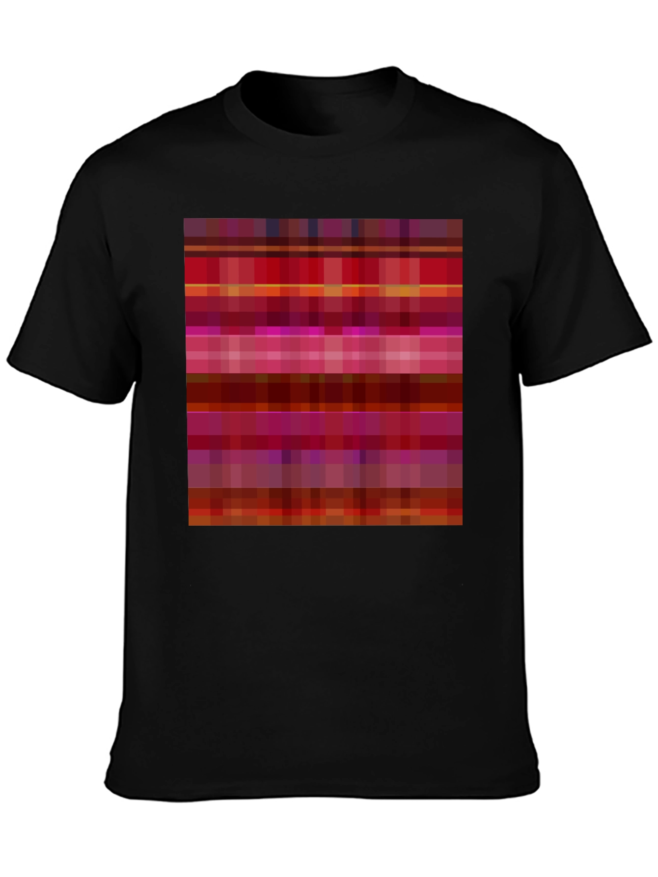 Camiseta Negra con Diseño Abstracto de Rayas