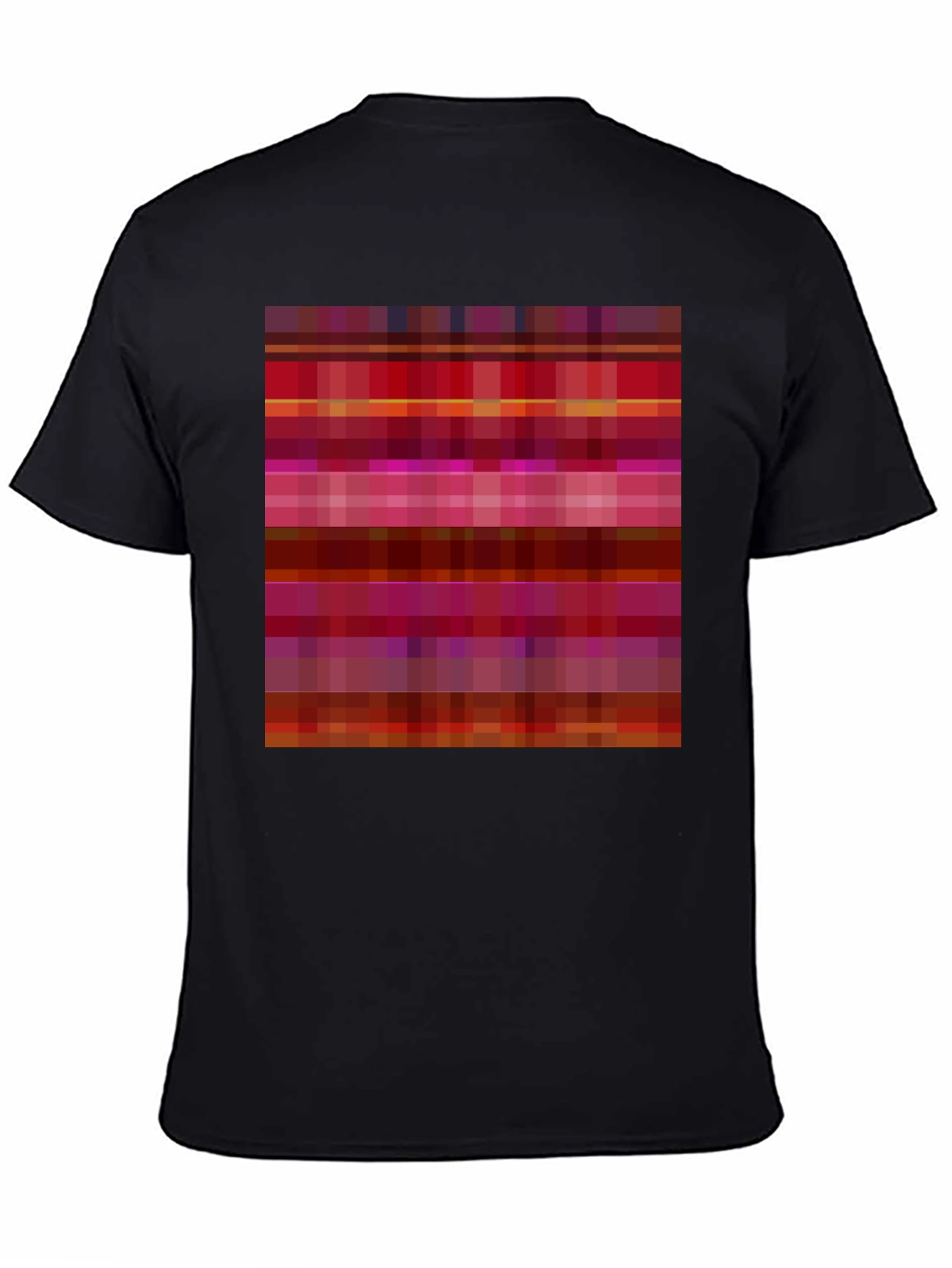 Camiseta Negra con Diseño Abstracto de Rayas