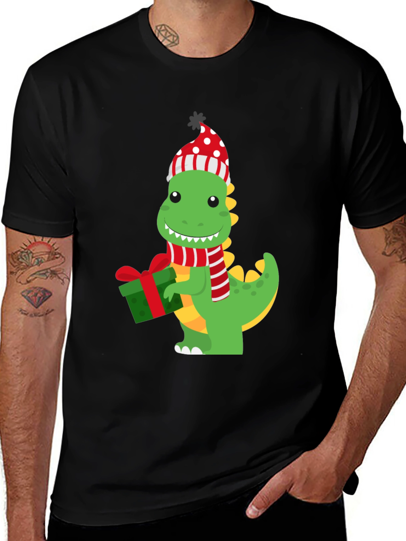 Camiseta Dinosaurio Navideño