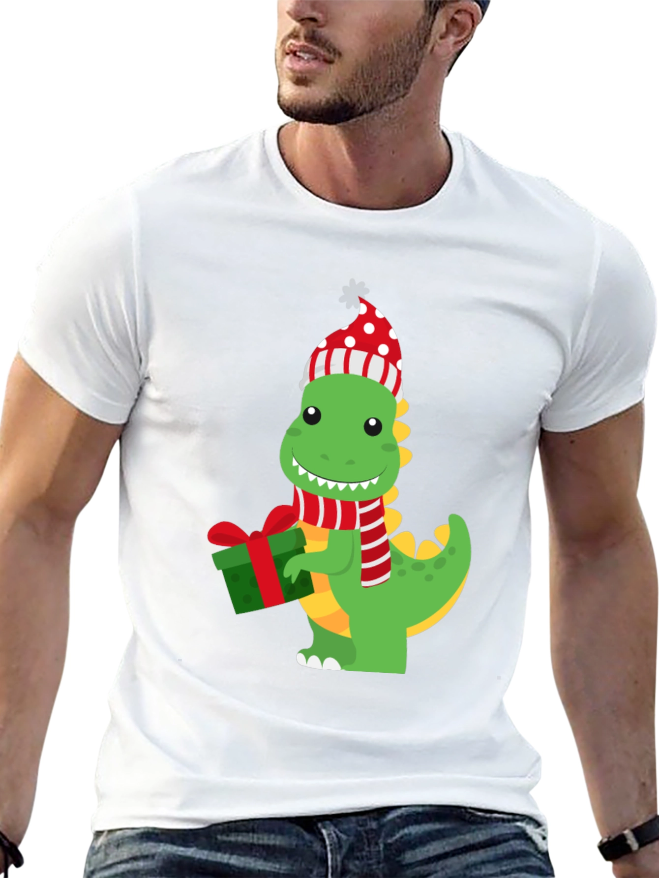 Camiseta Dinosaurio Navideño