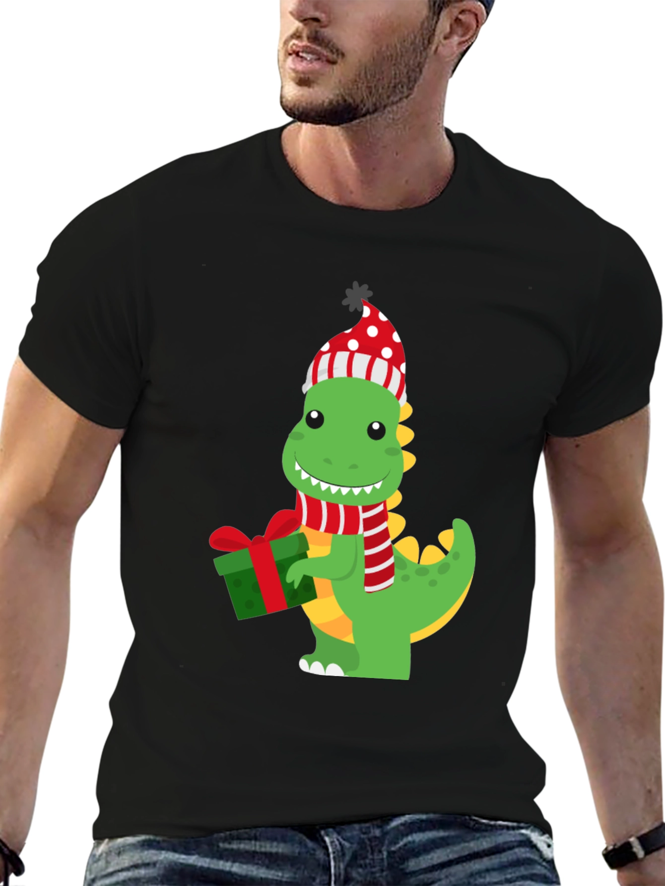 Camiseta Dinosaurio Navideño