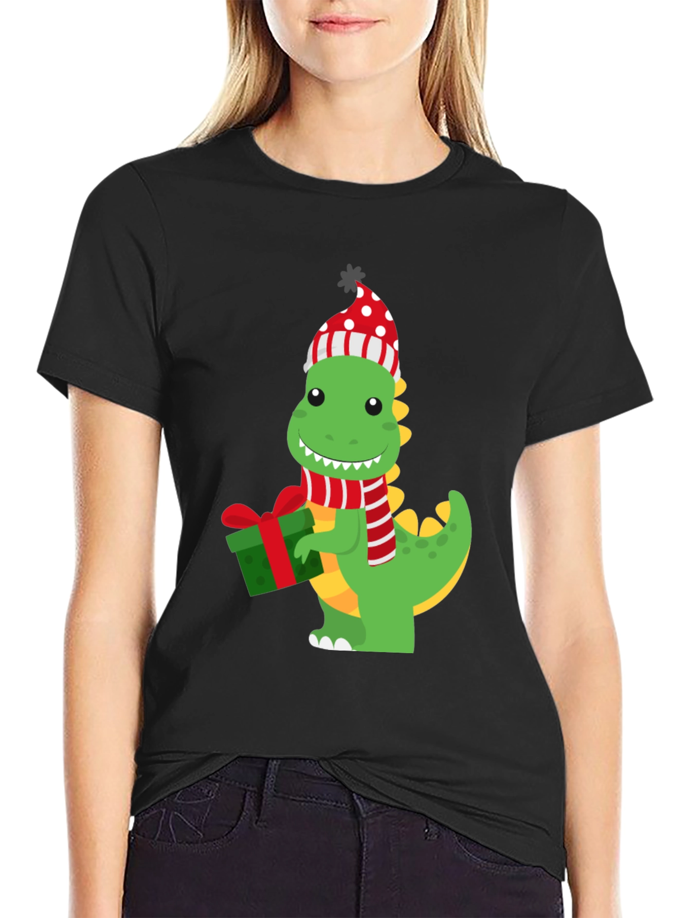 Camiseta Dinosaurio Navideño