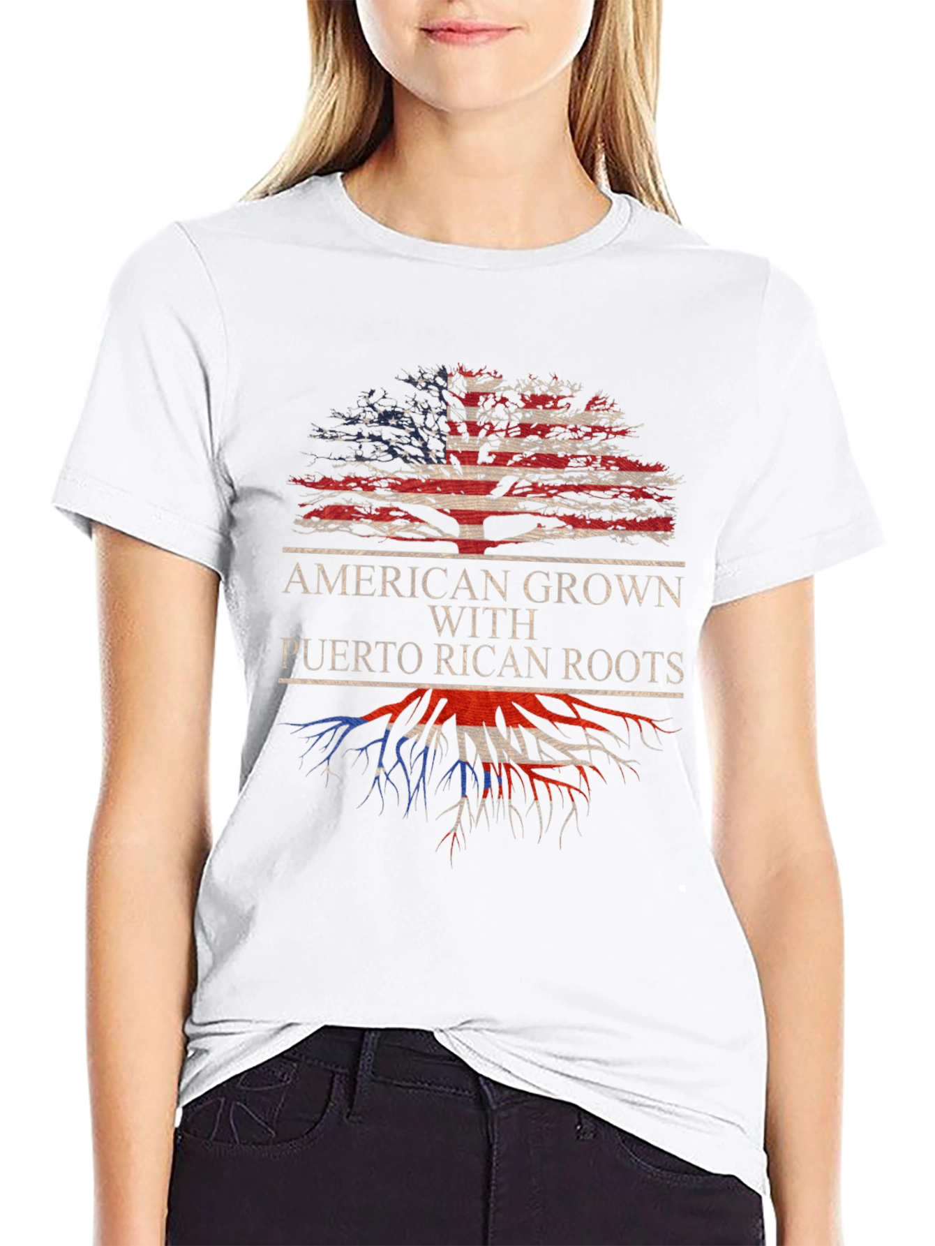 Camiseta Hombre American Grown with Puerto Rican Roots