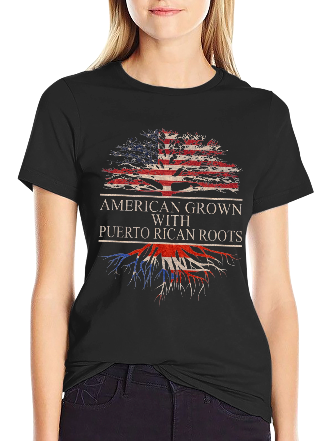 Camiseta Hombre American Grown with Puerto Rican Roots