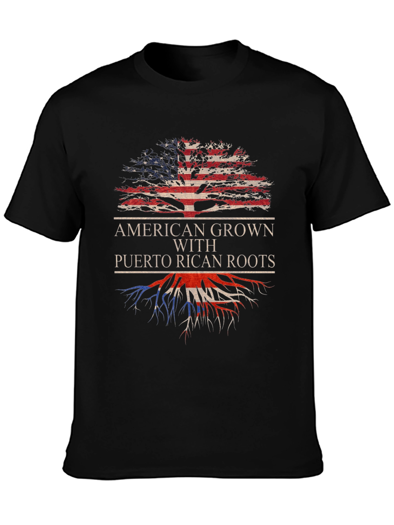 Camiseta Hombre American Grown with Puerto Rican Roots