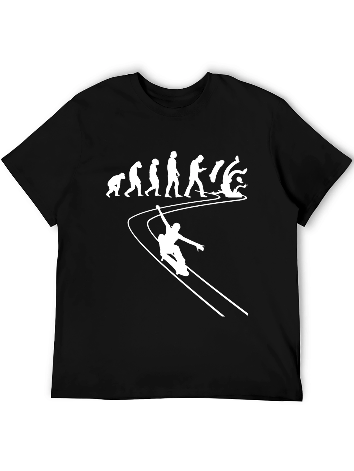 Camiseta Hombre Evolución Snowboard Negra