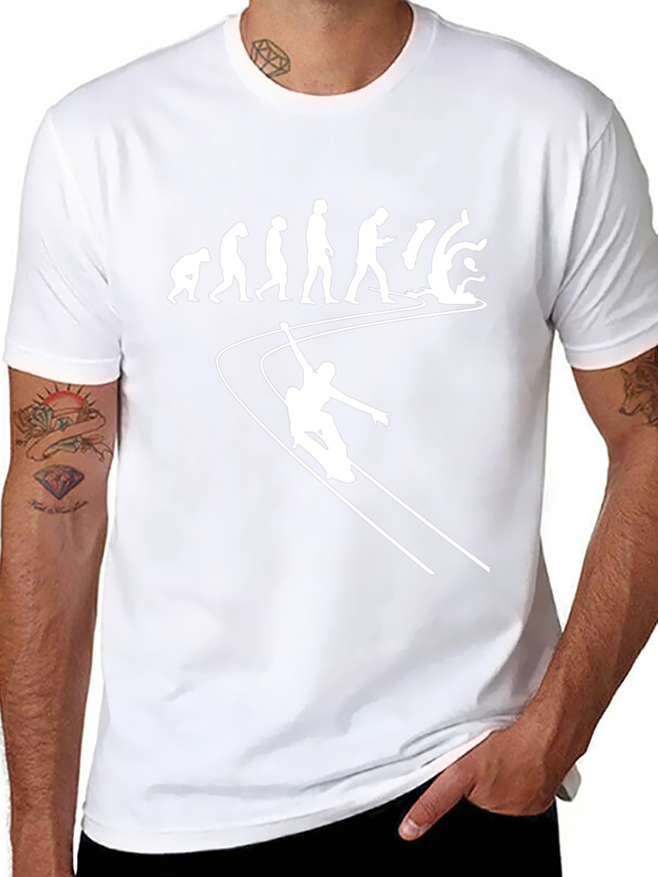Camiseta Hombre Evolución Snowboard Negra