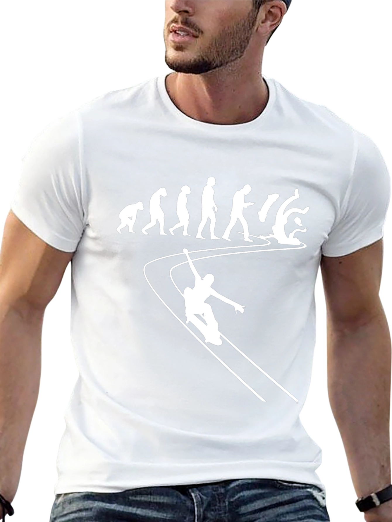 Camiseta Hombre Evolución Snowboard Negra