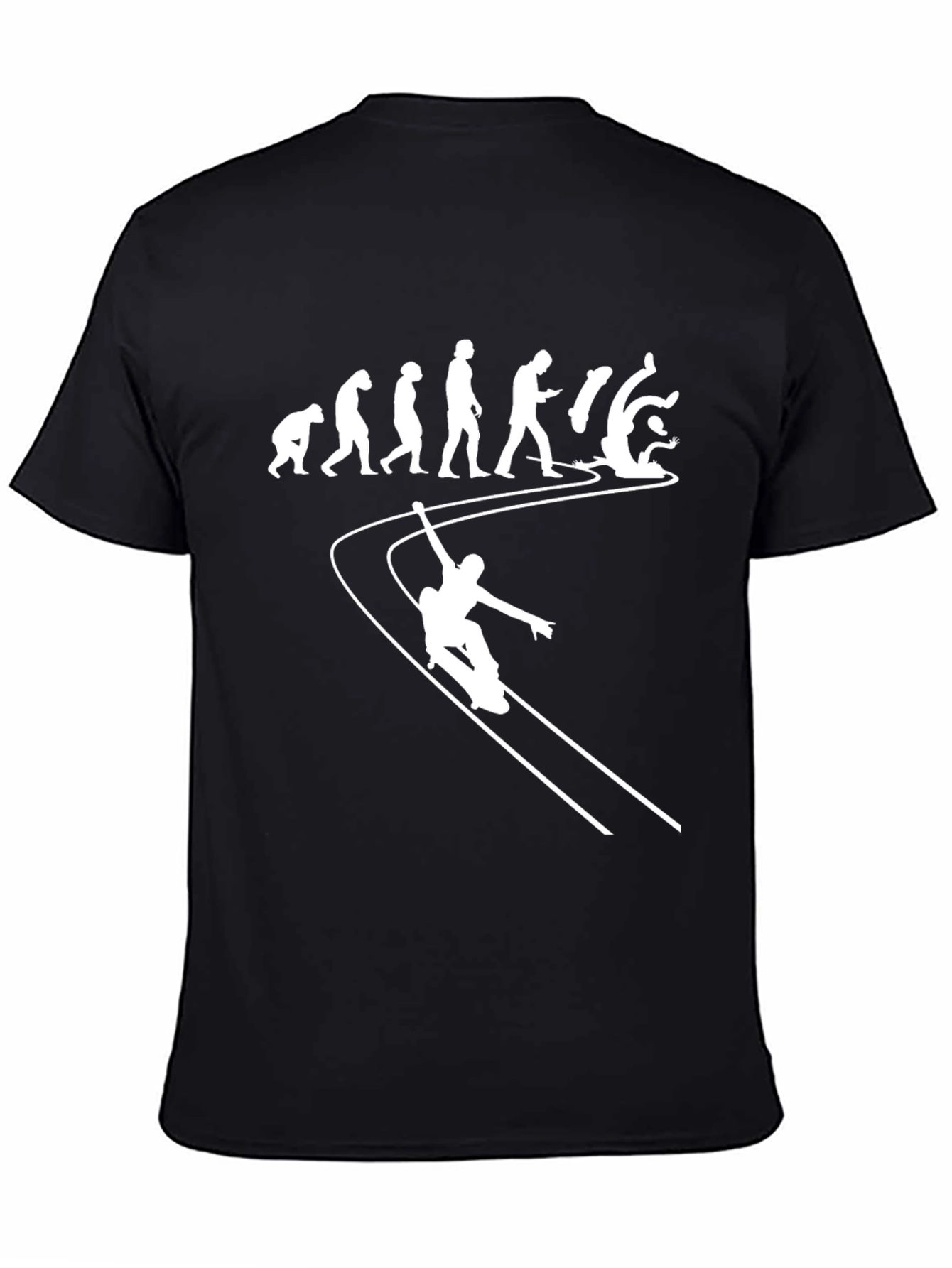 Camiseta Hombre Evolución Snowboard Negra