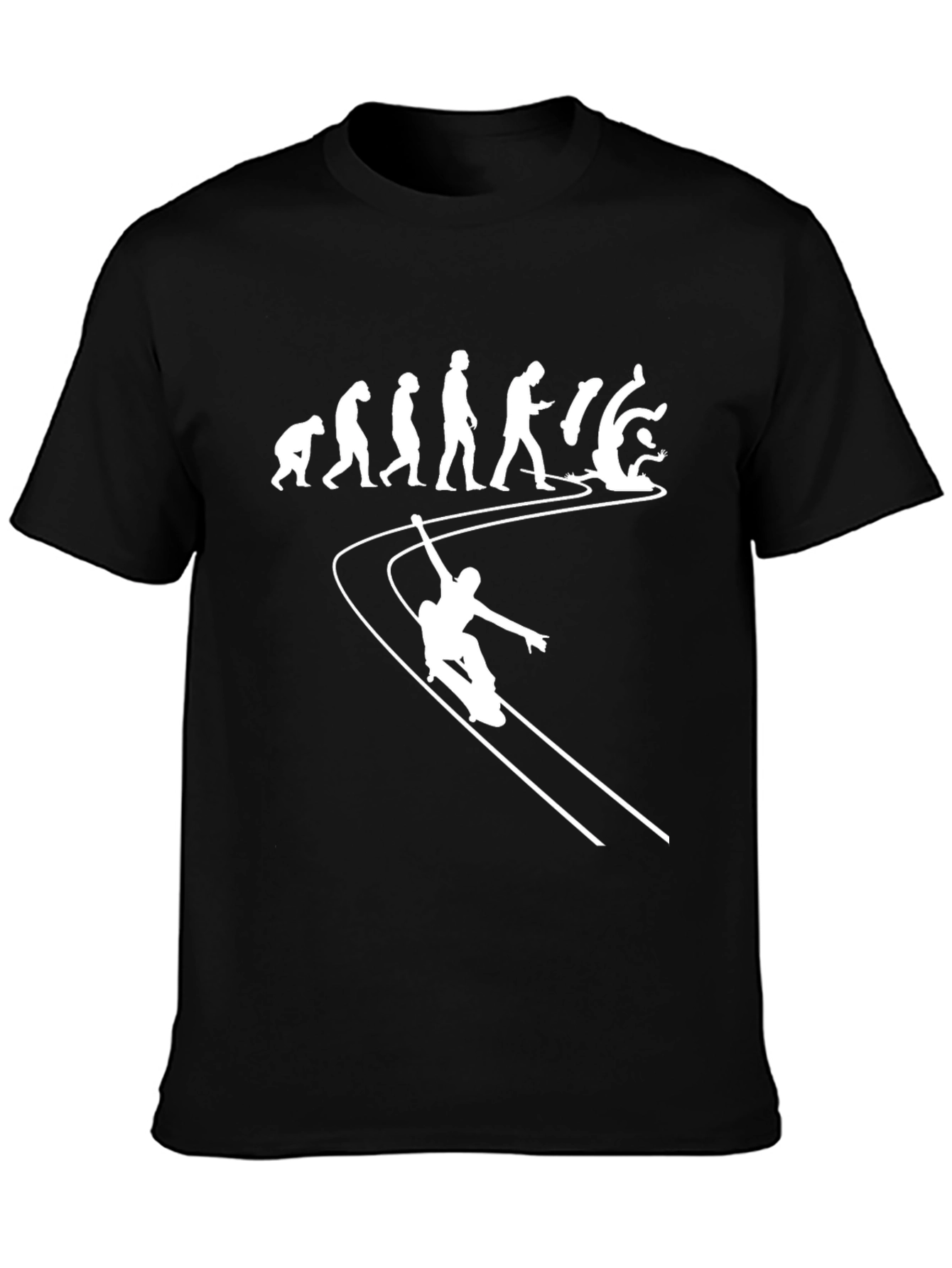 Camiseta Hombre Evolución Snowboard Negra