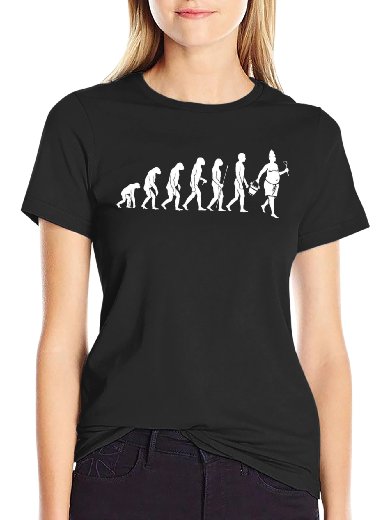 Camiseta Negra Evolución a Parrillero Divertida