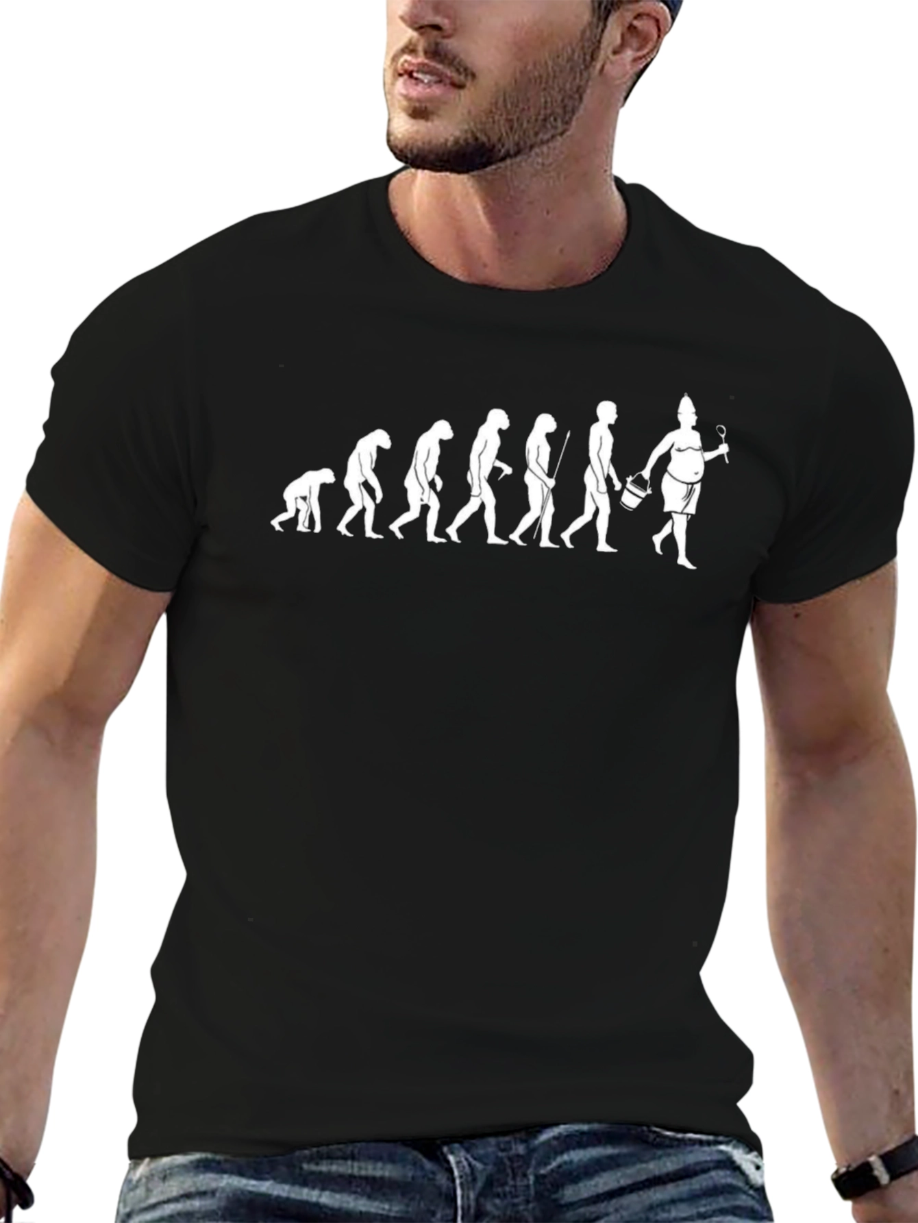 Camiseta Negra Evolución a Parrillero Divertida