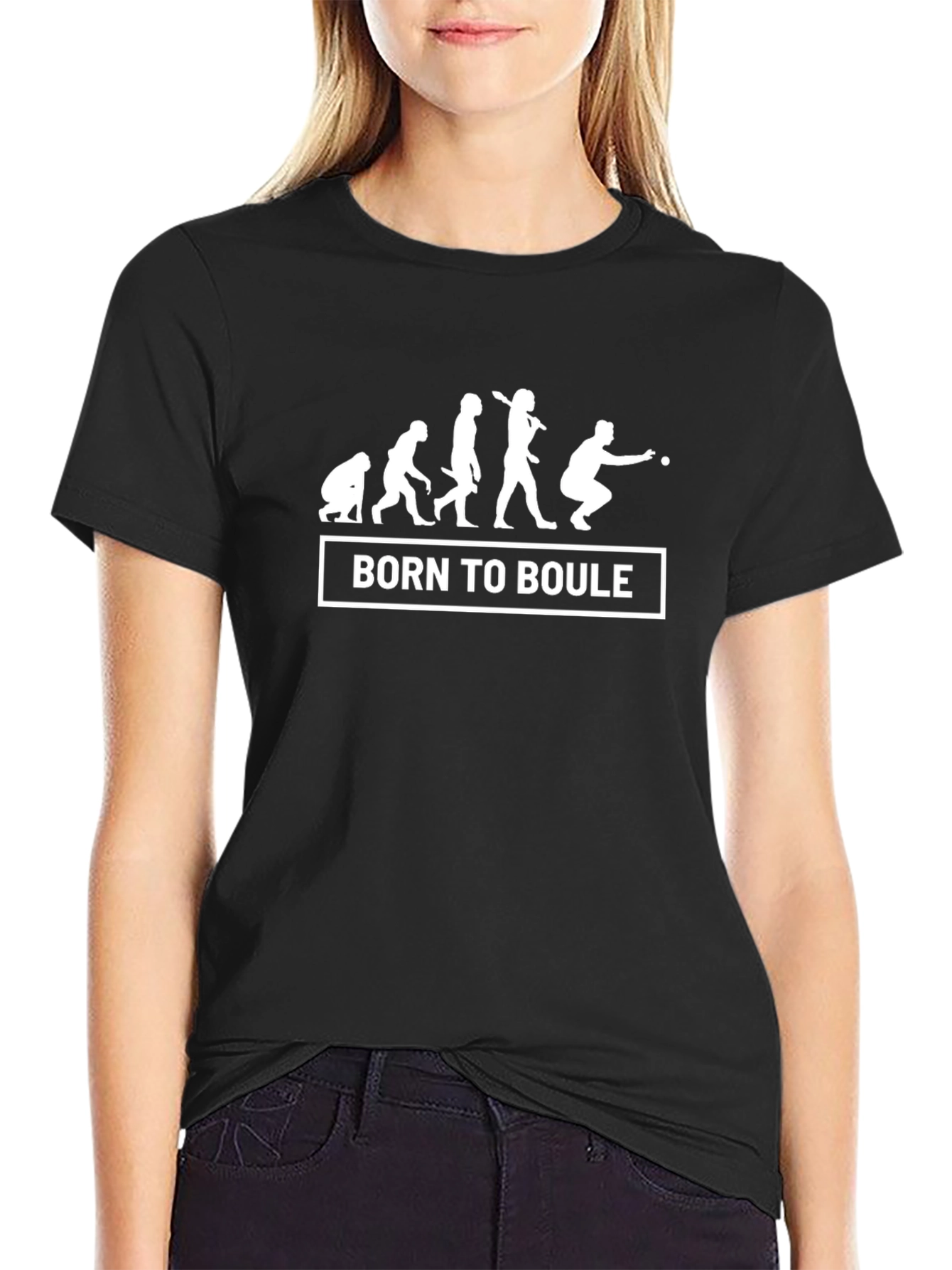 Camiseta Negra Born To Boule - Evolución Petanca
