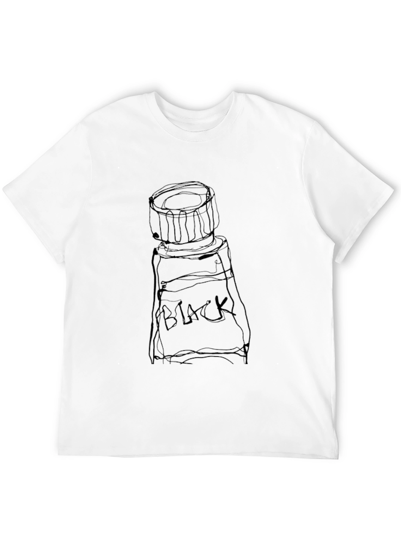 Camiseta Negra con Diseño de Tubo de Pintura Abstracto
