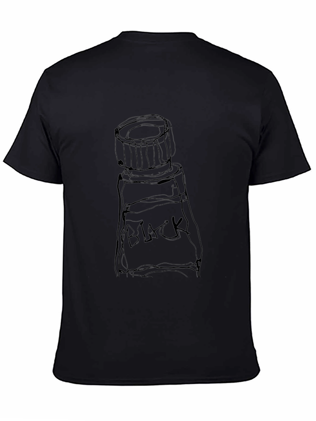 Camiseta Negra con Diseño de Tubo de Pintura Abstracto