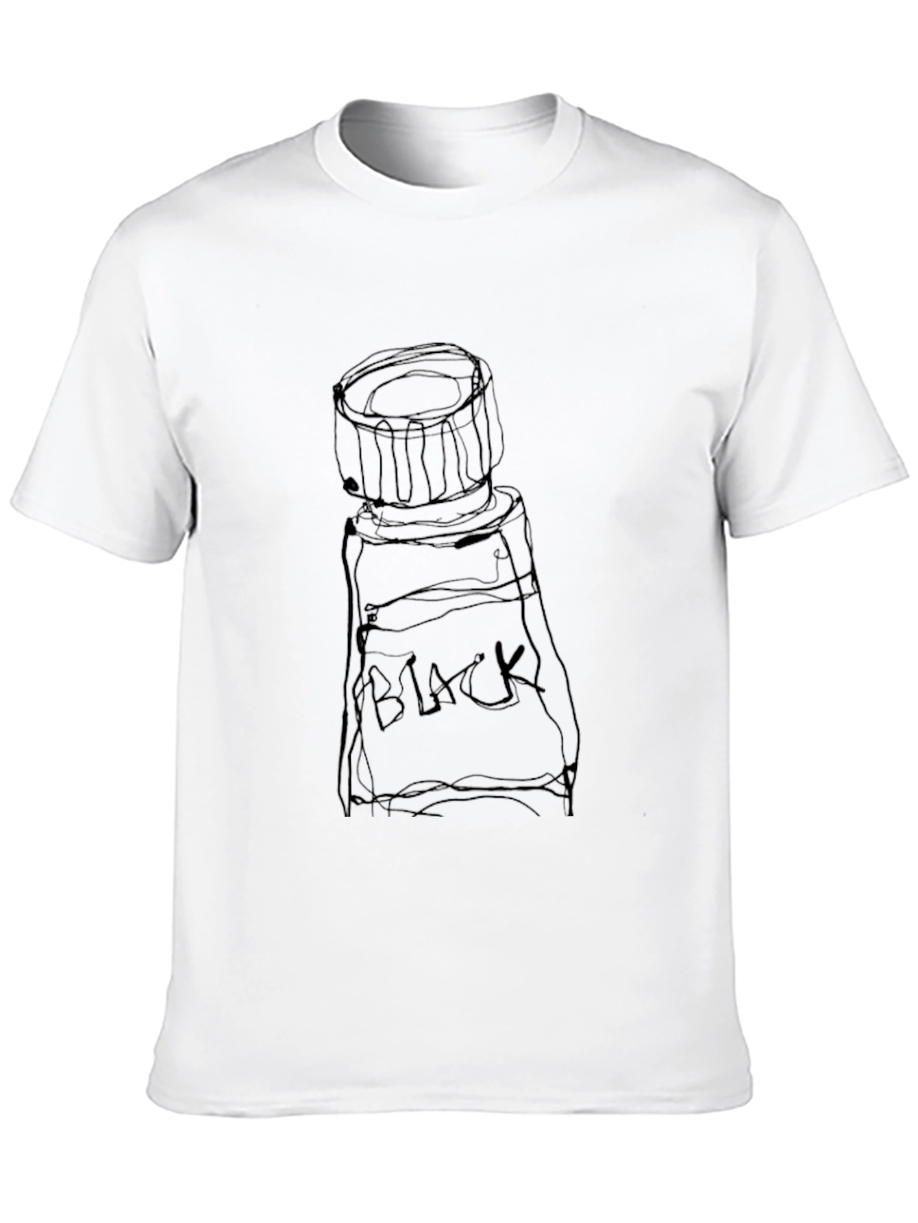 Camiseta Negra con Diseño de Tubo de Pintura Abstracto