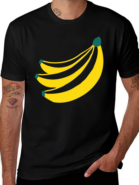 Camiseta Negra con Diseño de Plátanos