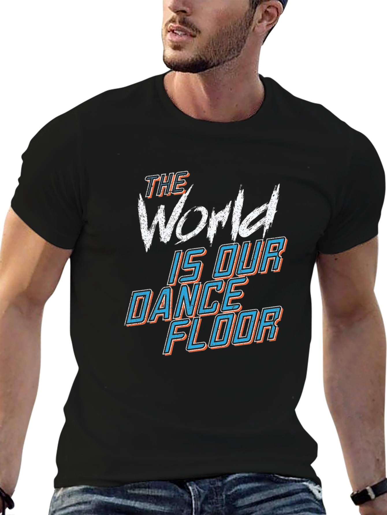 Camiseta Negra El Mundo Es Nuestra Pista de Baile