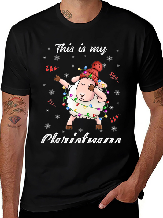 Camiseta Navideña con Oveja Dabbing