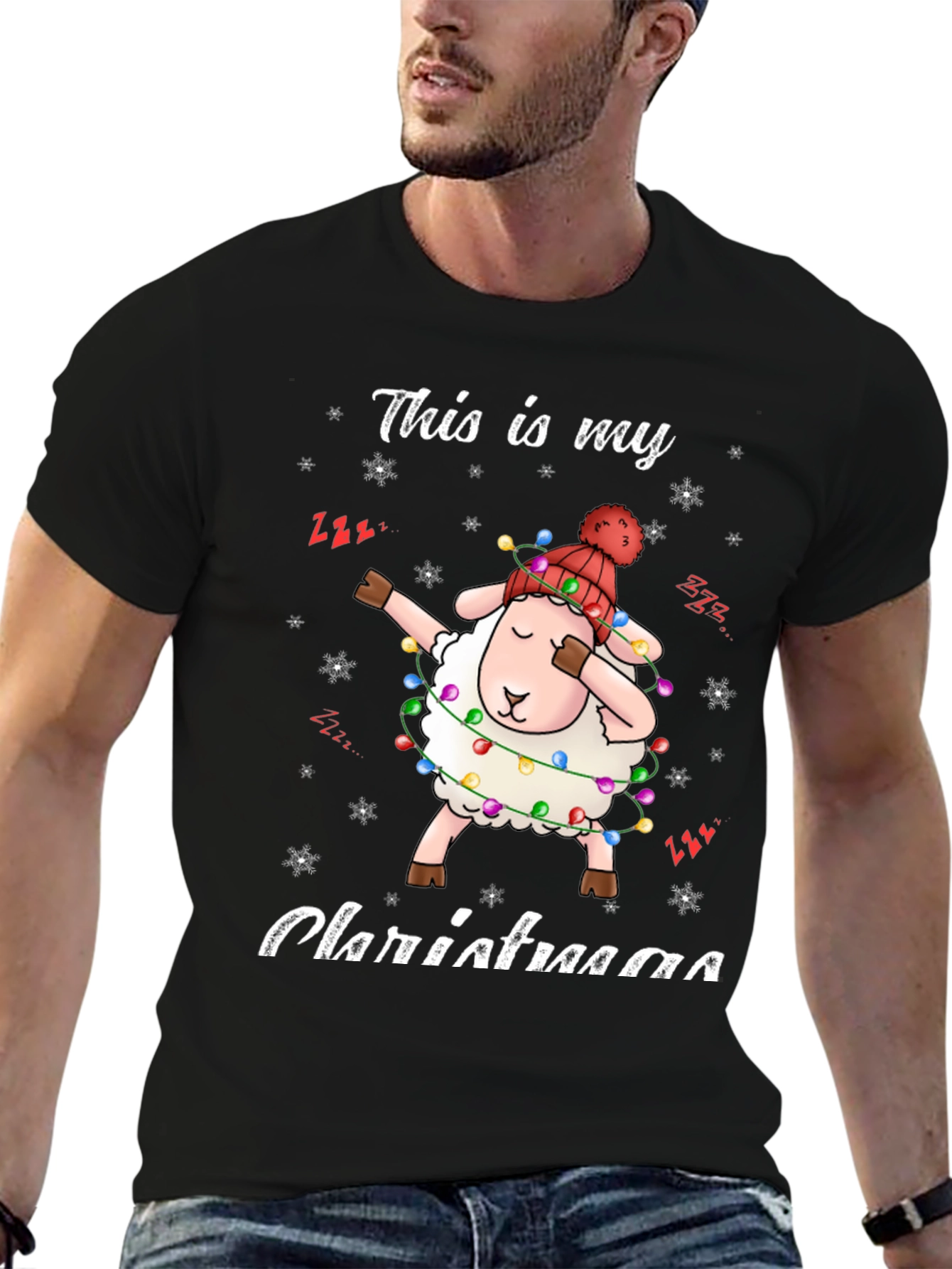 Camiseta Navideña con Oveja Dabbing
