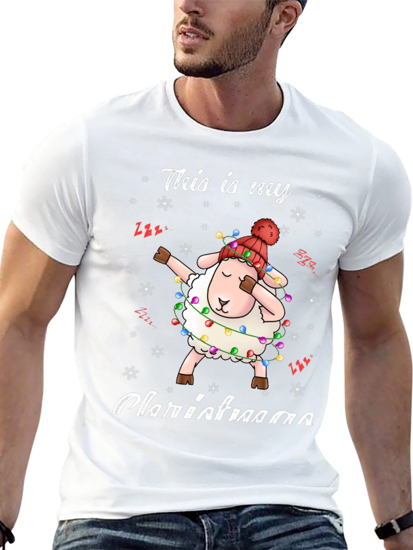 Camiseta Navideña con Oveja Dabbing