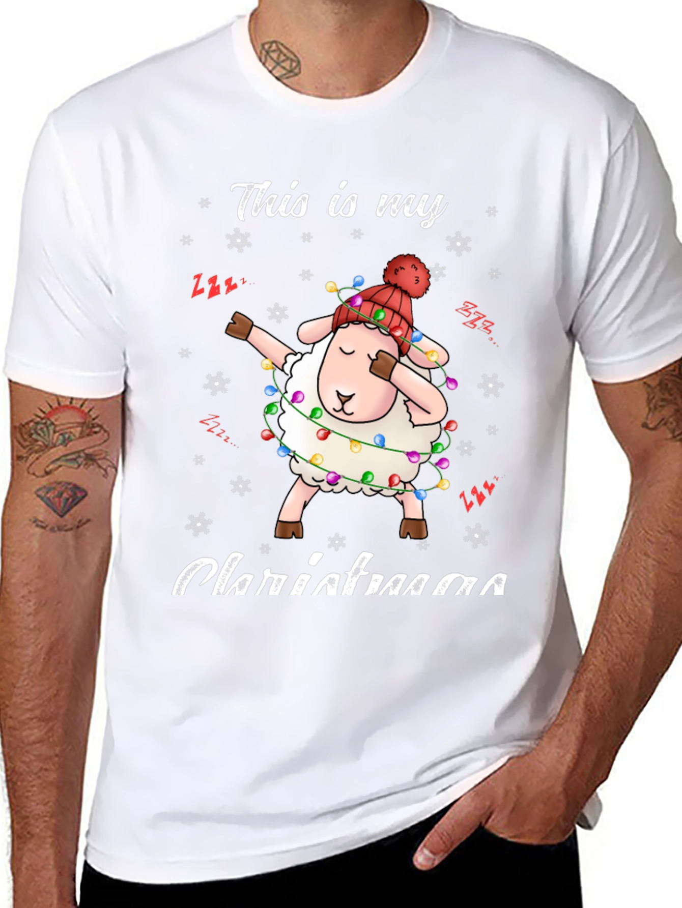 Camiseta Navideña con Oveja Dabbing
