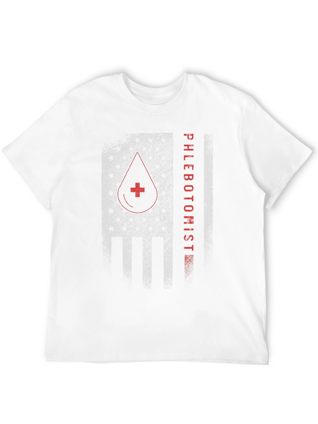 Camiseta Negra Phlebotomist Diseño Bandera USA