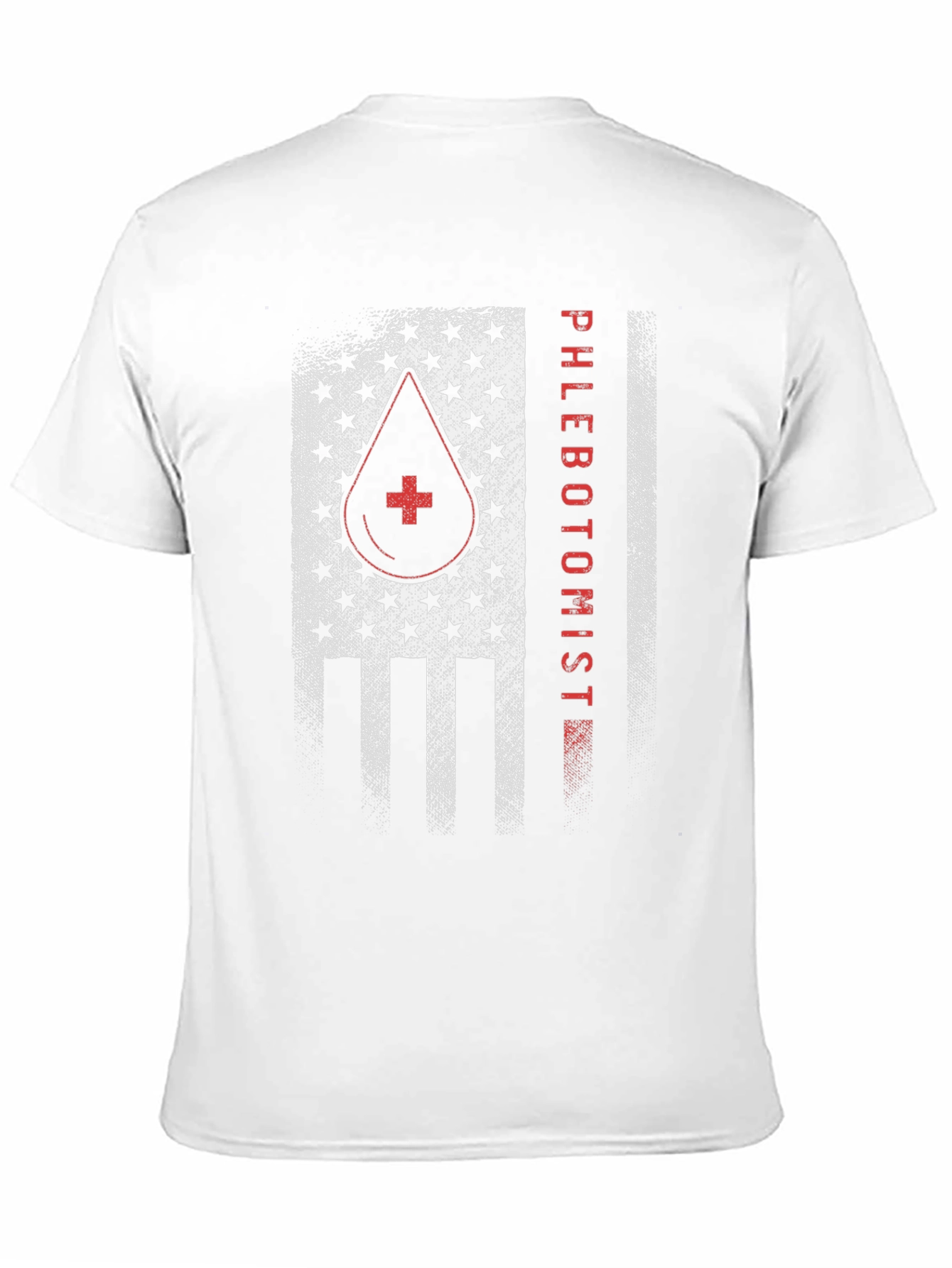 Camiseta Negra Phlebotomist Diseño Bandera USA