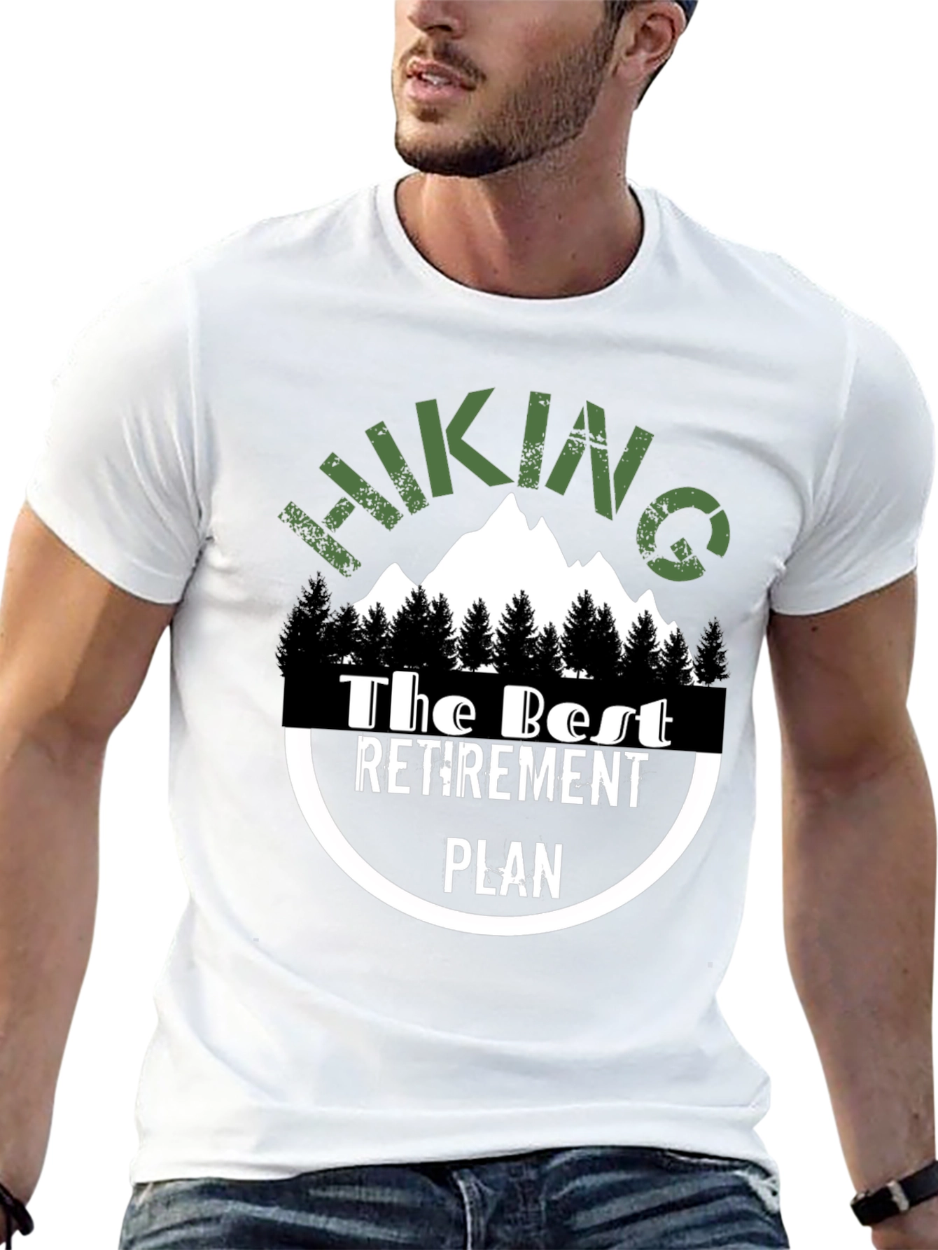 Camiseta Negra Senderismo Plan de Jubilación