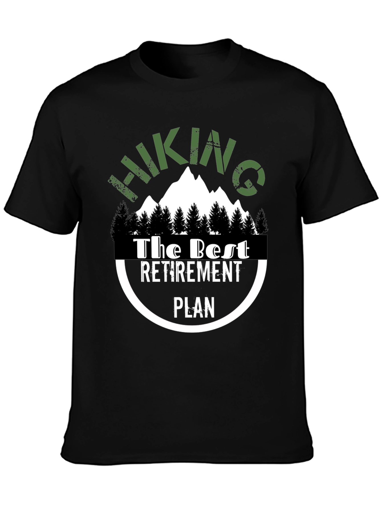 Camiseta Negra Senderismo Plan de Jubilación