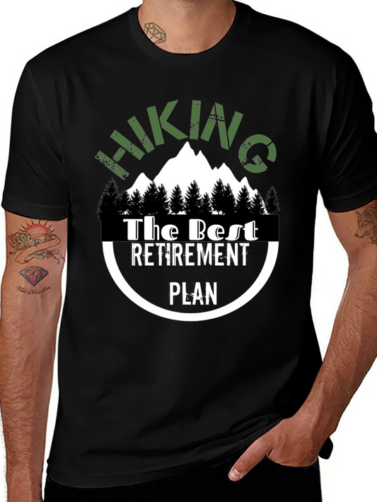 Camiseta Negra Senderismo Plan de Jubilación