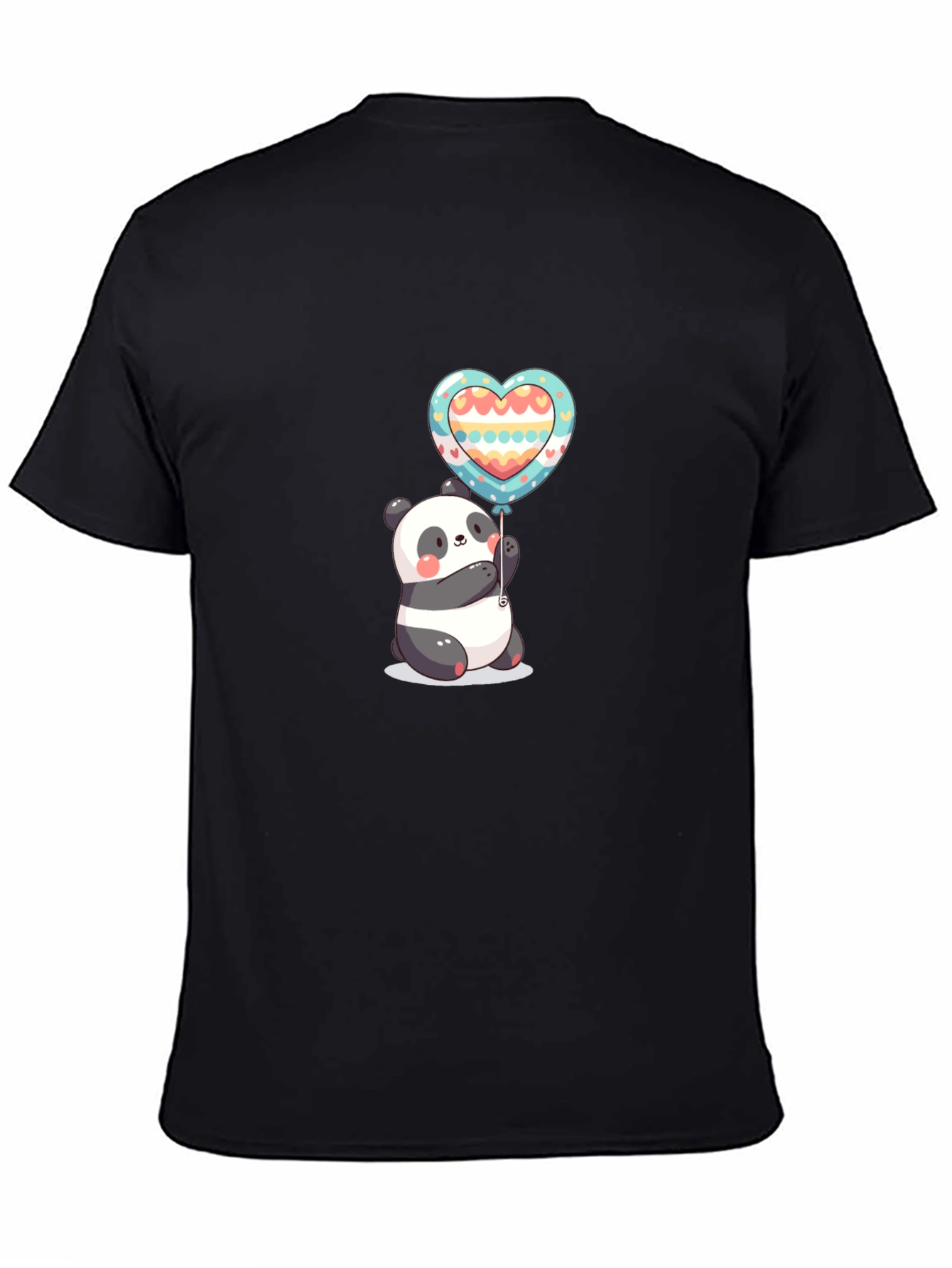 Camiseta Negra Panda Corazón
