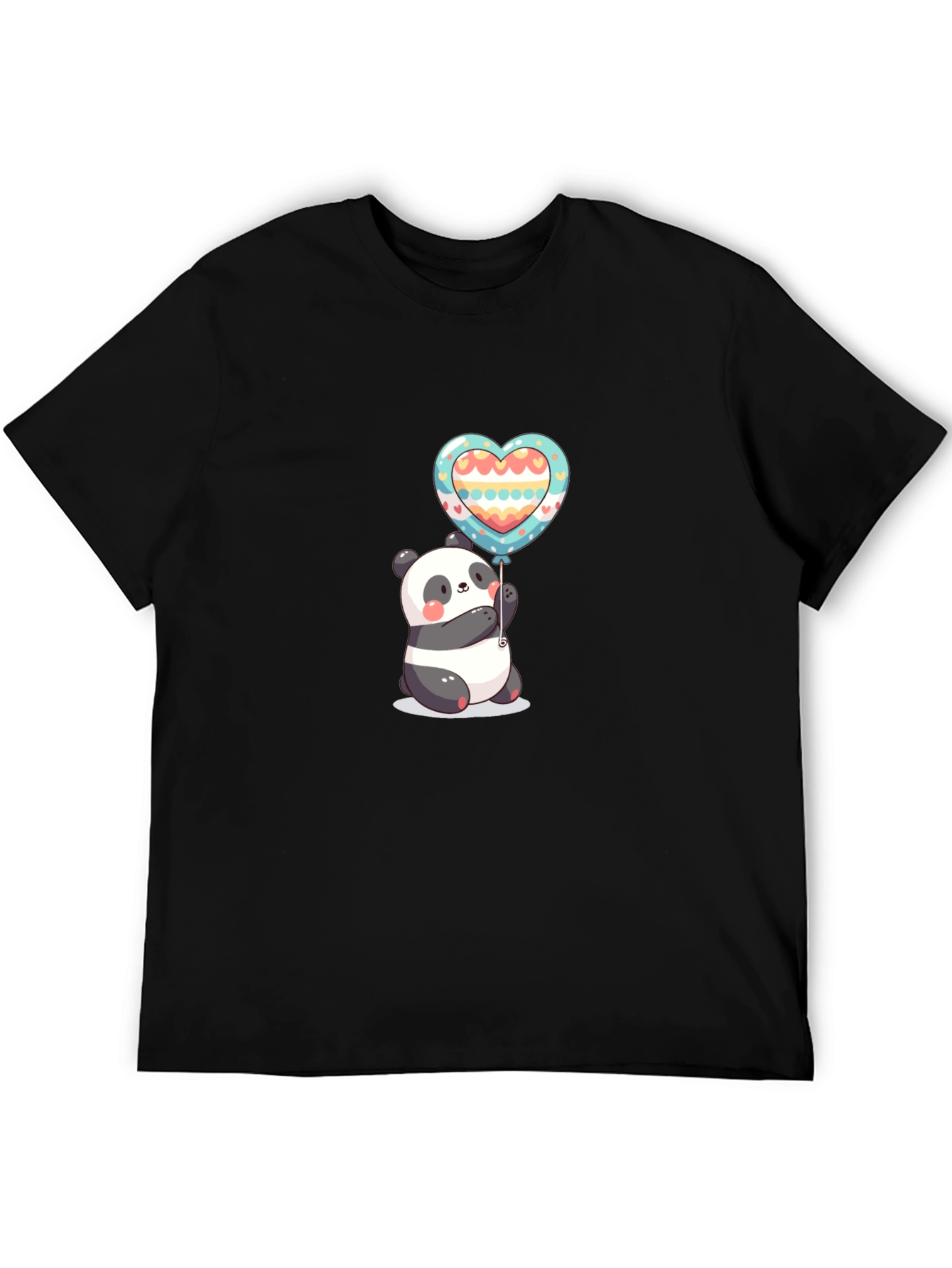 Camiseta Negra Panda Corazón