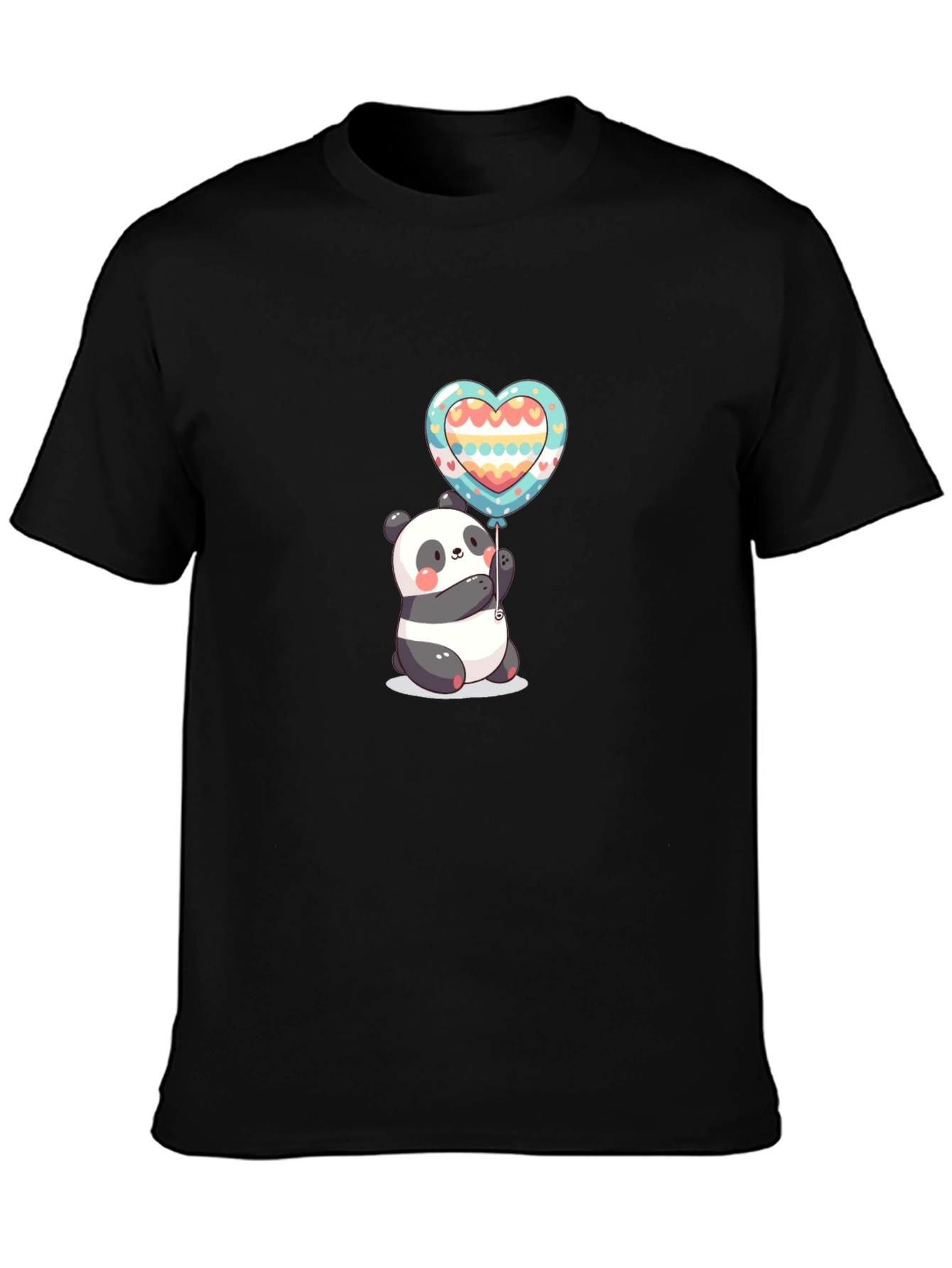 Camiseta Negra Panda Corazón