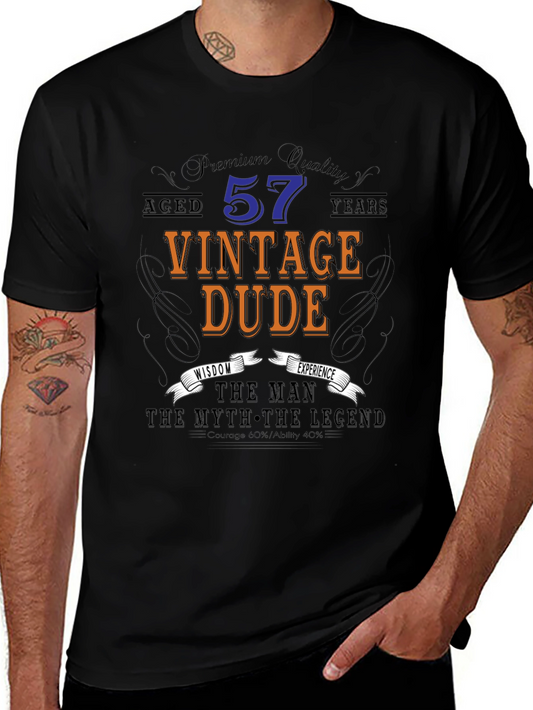 Camiseta Hombre Vintage Dude 57 Años