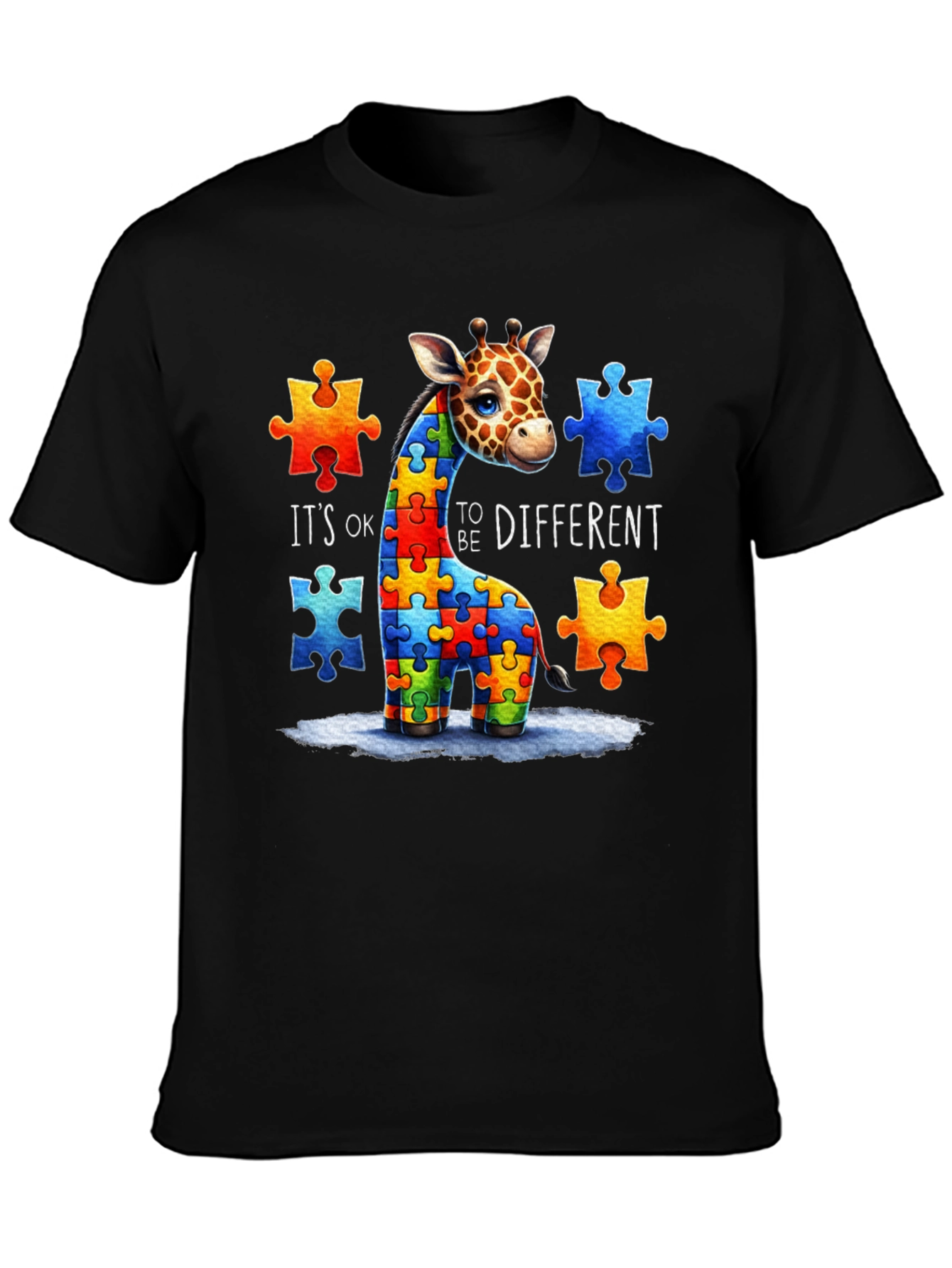 Camiseta Unisex con Diseño de Jirafa Autismo