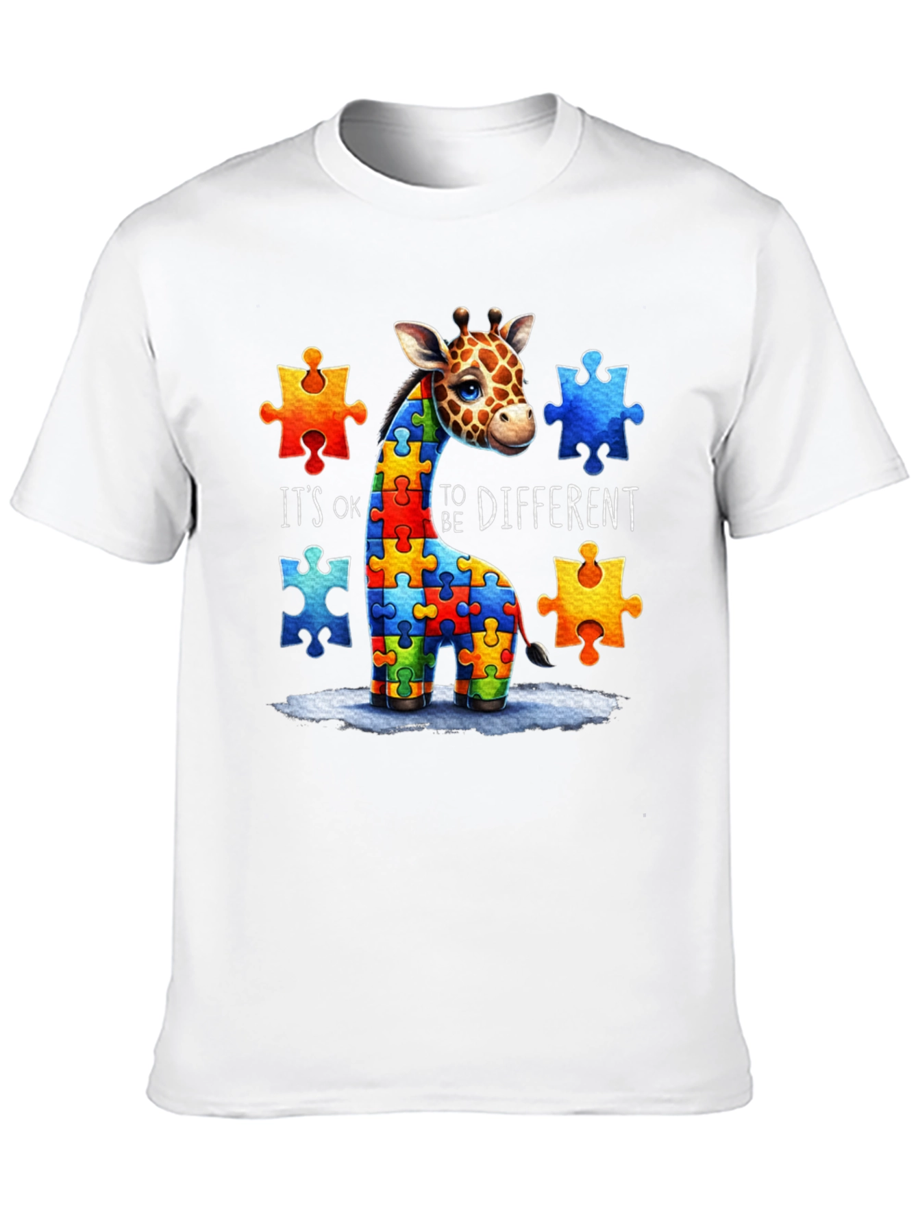 Camiseta Unisex con Diseño de Jirafa Autismo