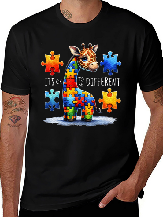Camiseta Unisex con Diseño de Jirafa Autismo