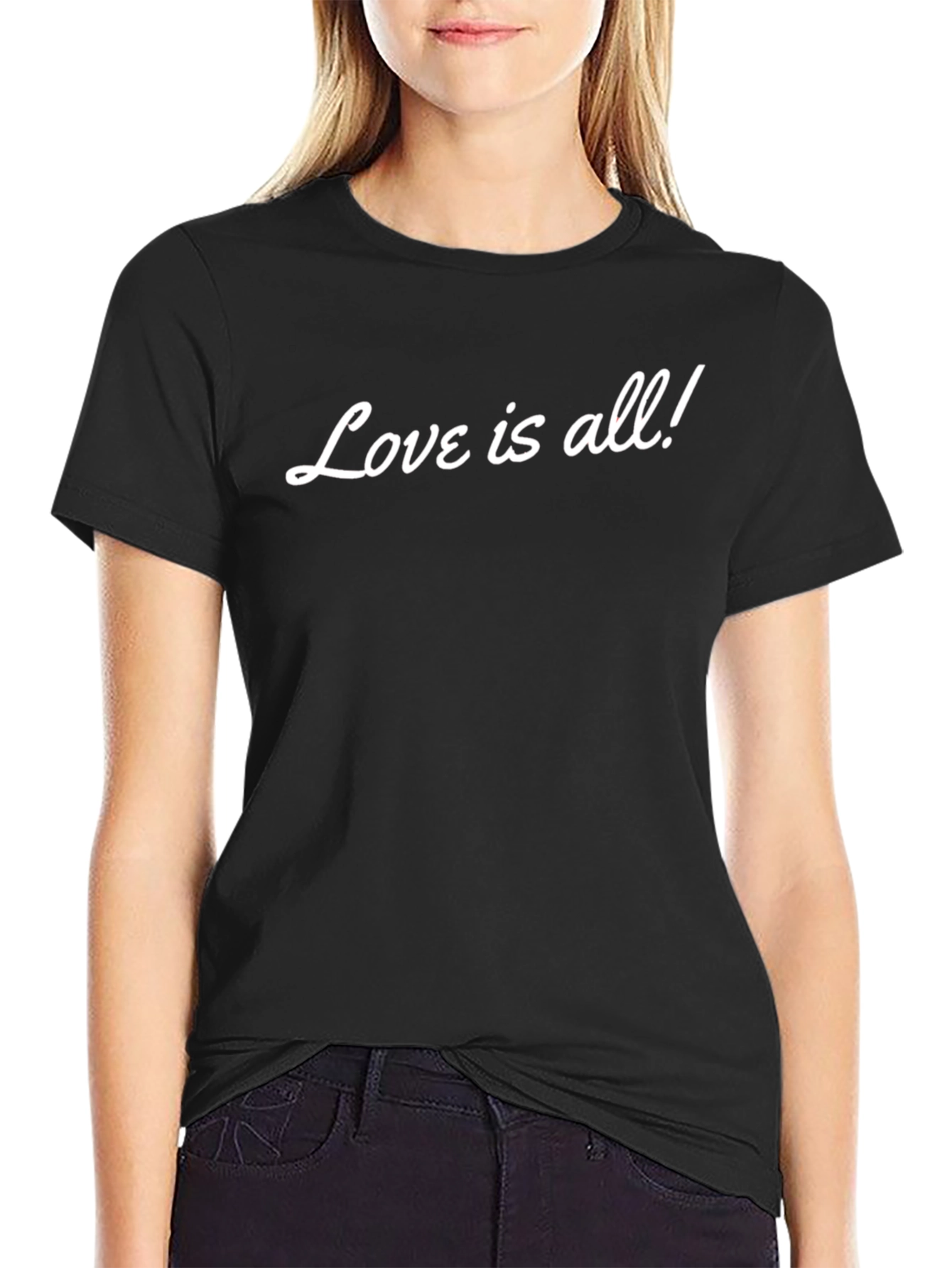 Camiseta Negra Love is all! para Hombre