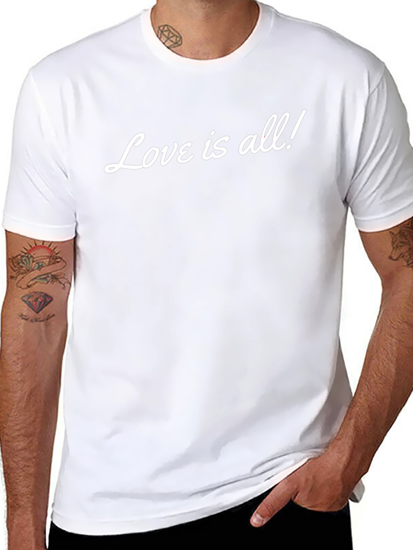 Camiseta Negra Love is all! para Hombre