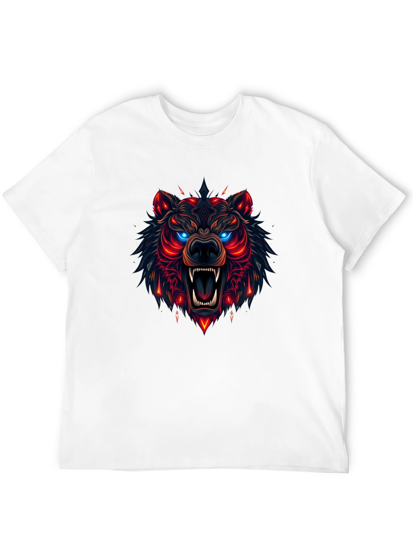 Camiseta Negra con Diseño de Oso Neón
