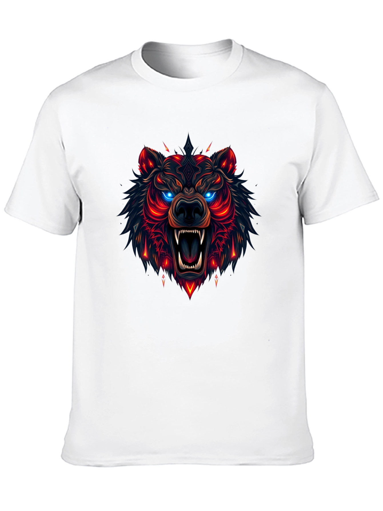 Camiseta Negra con Diseño de Oso Neón