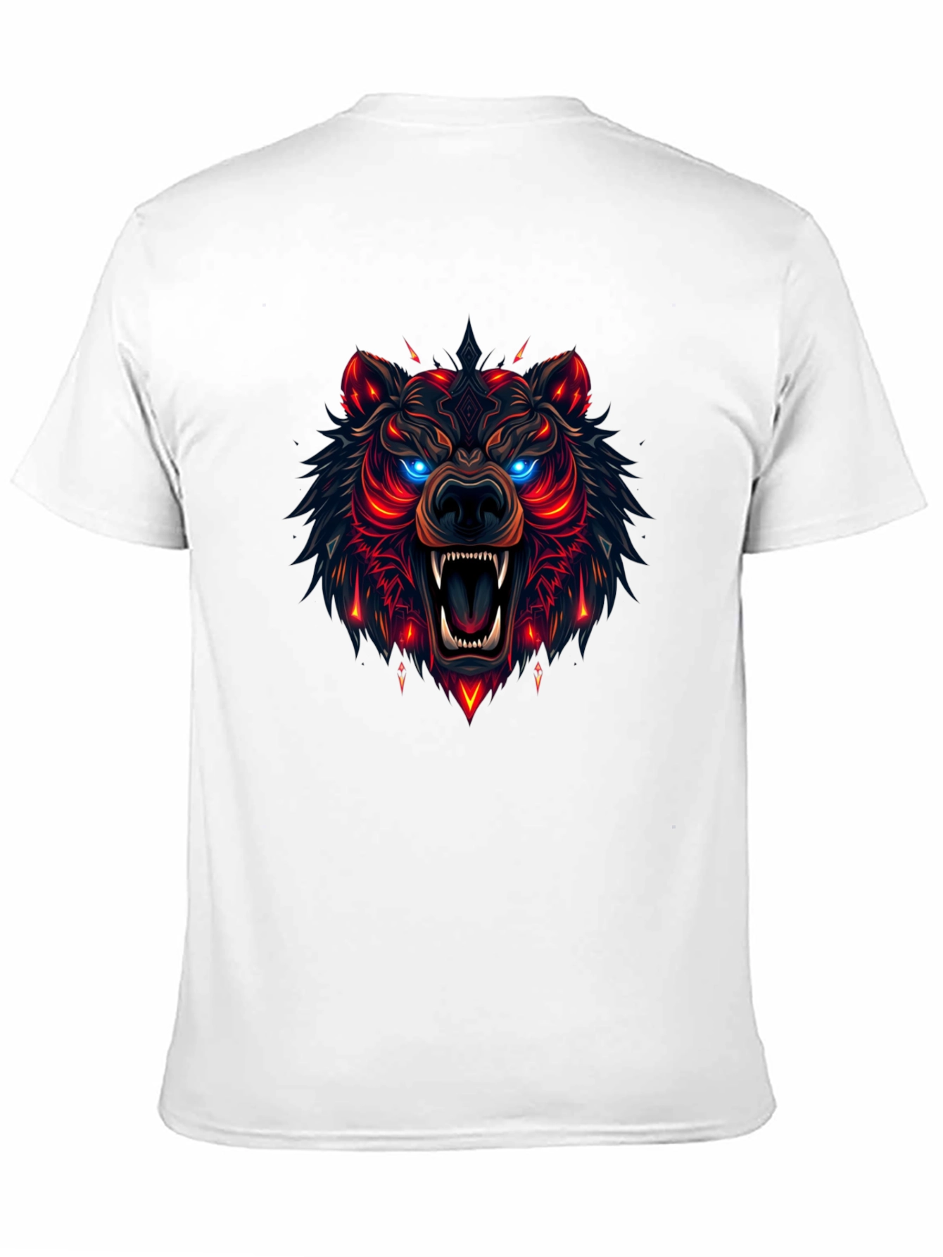Camiseta Negra con Diseño de Oso Neón