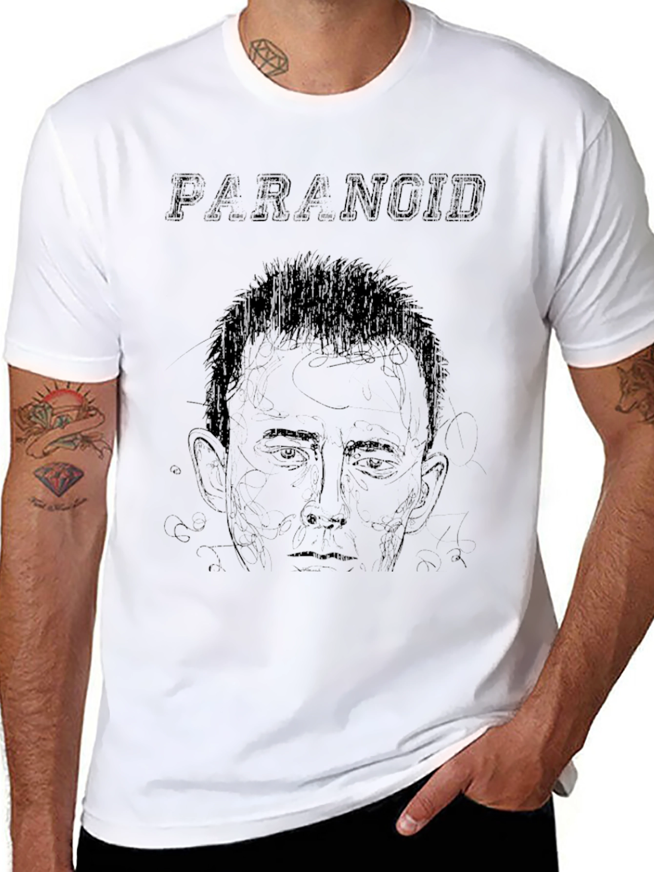 Camiseta Negra Paranoid Hombre