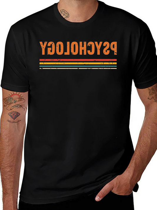 Camiseta Psicología Retro Rayas Vintage Hombre