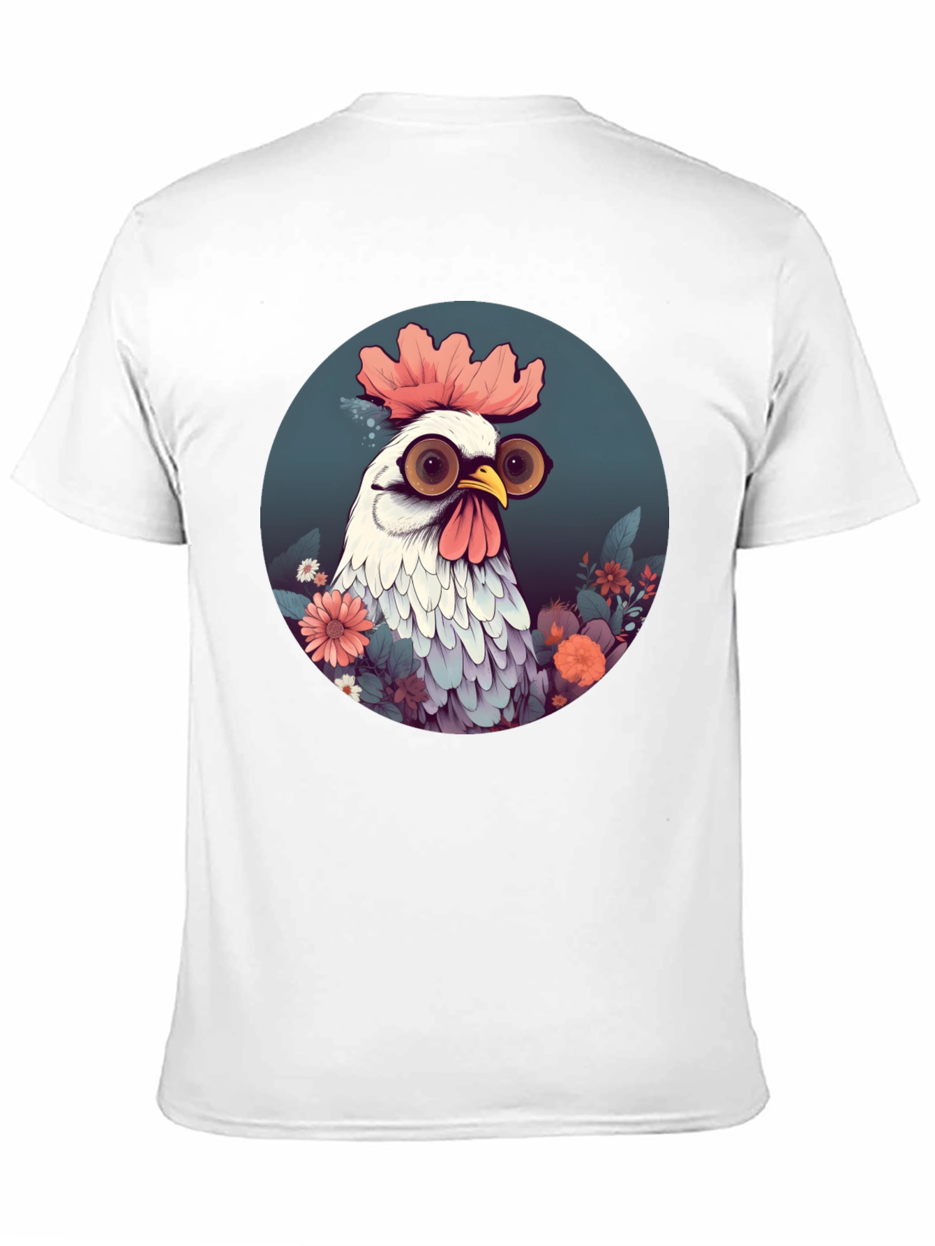 Camiseta Negra con Diseño de Pollo Divertido