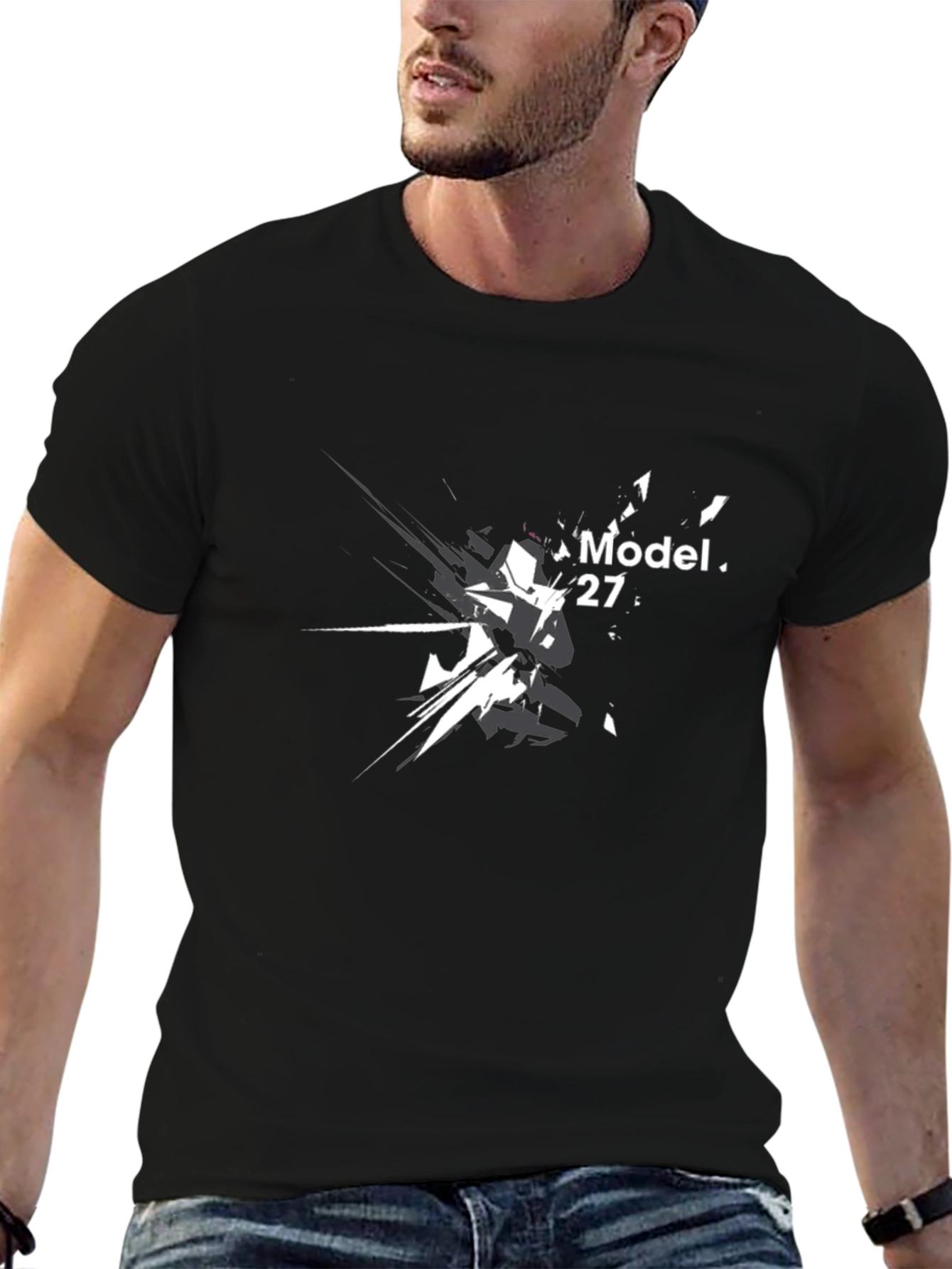 Camiseta Negra Estampada Model. 27 - Estilo Casual