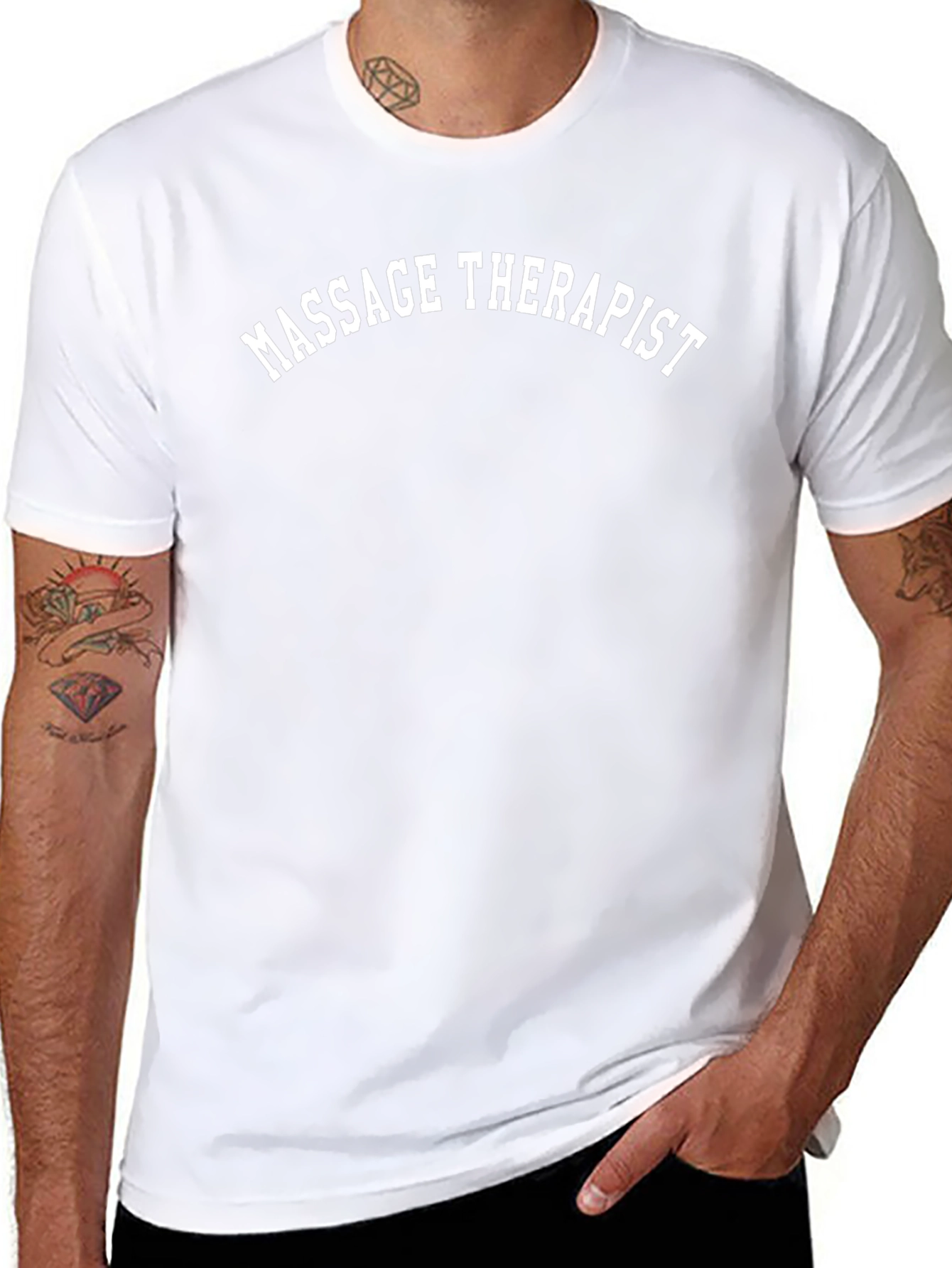 Camiseta Negra Masajista para Hombre