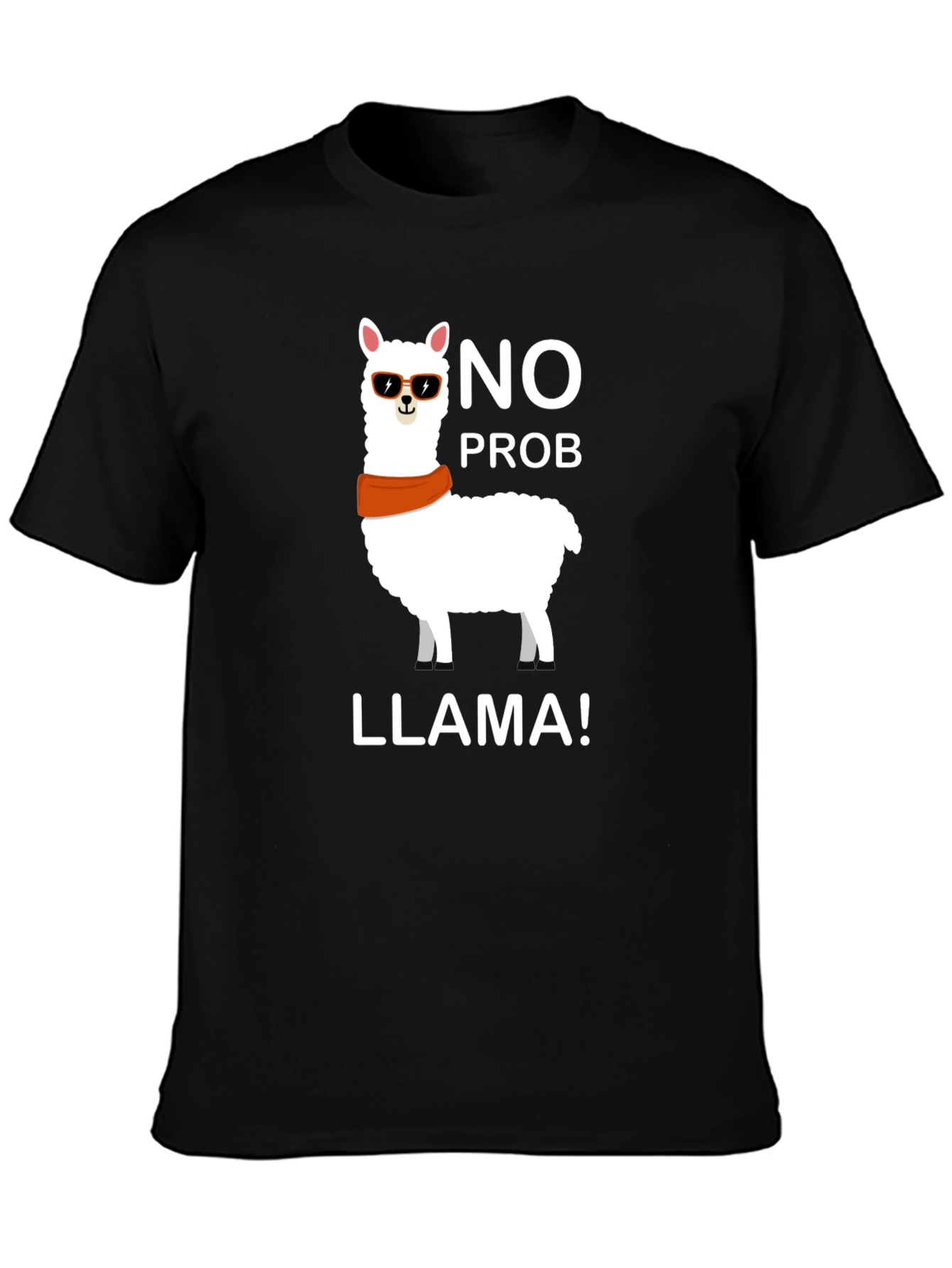 Camiseta Negra con Llama Cool - Sin Problema Llama