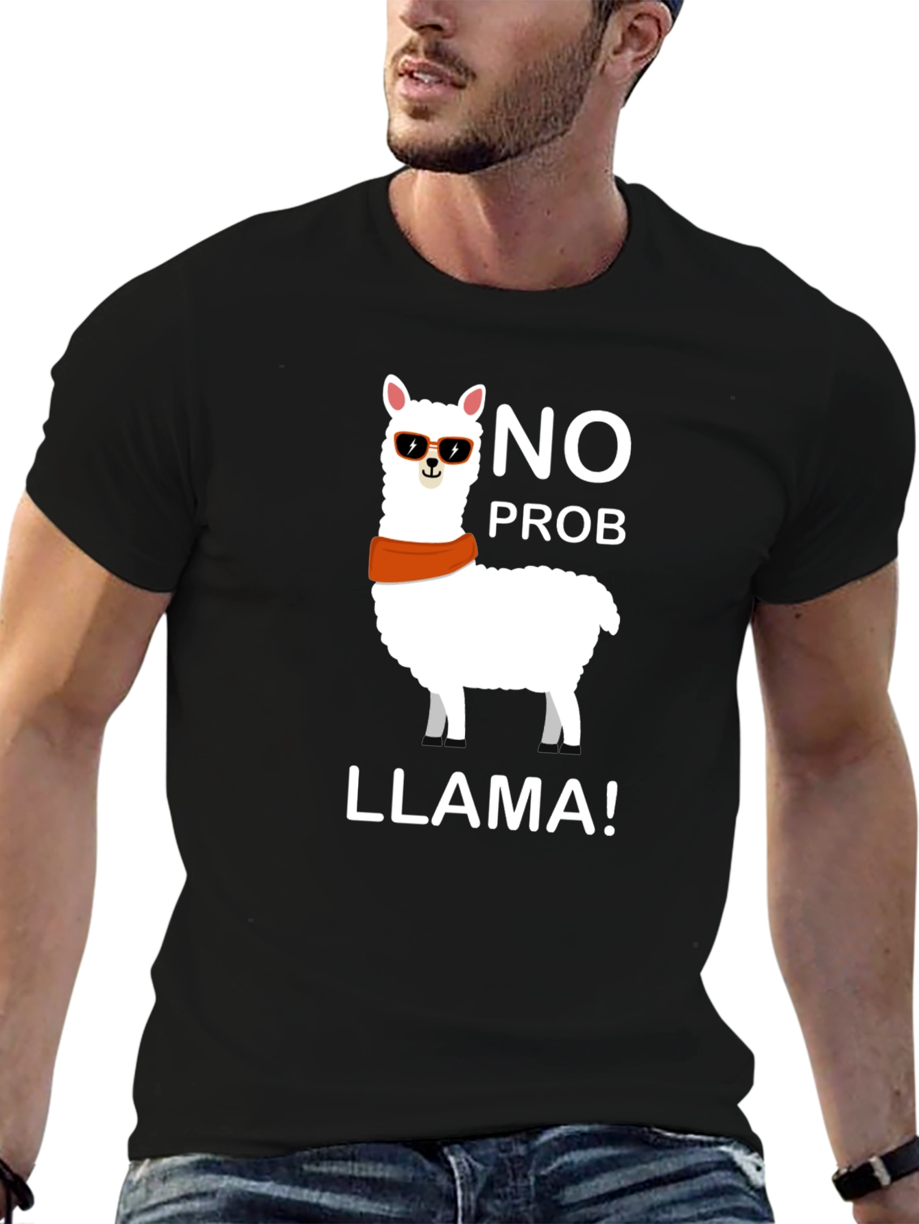 Camiseta Negra con Llama Cool - Sin Problema Llama